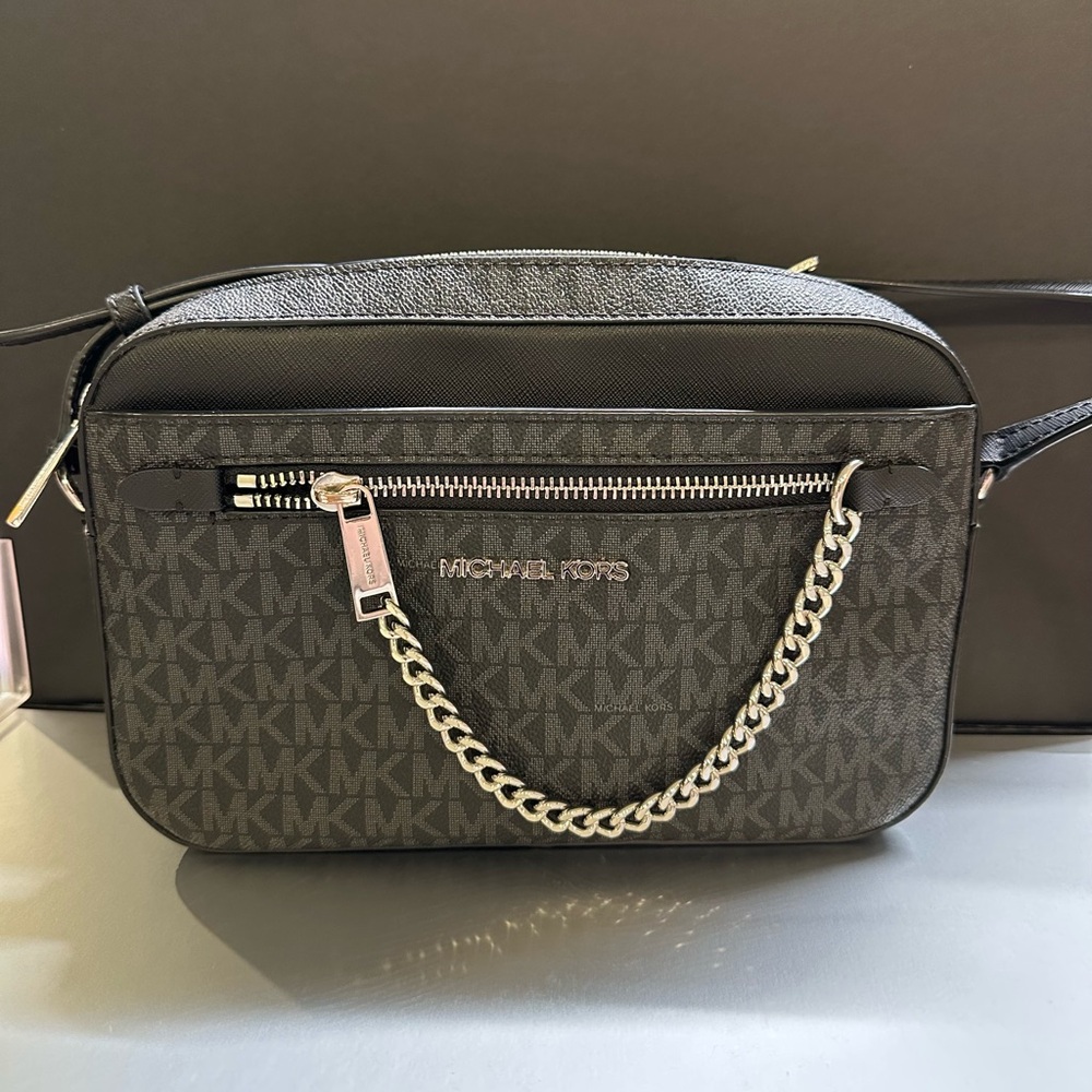 Michael Kors Gray and Black Crossbody Bag